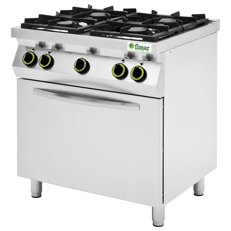 Cucina a gas 4 fuochi FIMAR CC74GFG con forno a gas GN1/1 – L80xP70xH90 cm
