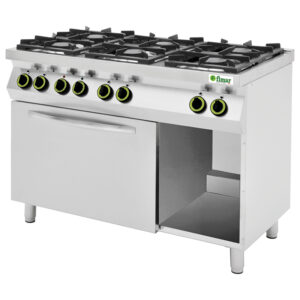Cucina a gas 6 fuochi FIMAR CC76GFEV con forno elettrico ventilato GN1/1 – L120xP70xH90 cm
