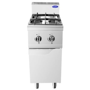 Cucina a gas 2 fuochi con anta Atosa AT7G2B-F-1 – serie 70 – 10,5 kW – L40×P70×H108,5 cm