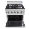 Cucina a gas 4 fuochi con forno Atosa AT7G4B-O-1 – serie 70 – 29 kW – L80×P70×H108,5 cm