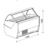 ORION EVO’ G9 – vetrina gelateria 18 gusti gelato – ventilata – Temp. -20/-18 °C Dim. Cm. 169,2x106x133,6h
