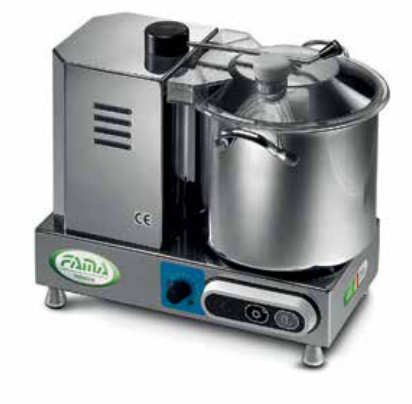 Cutter FAMA FL9VV con vasca in acciaio inox e coperchio trasparente