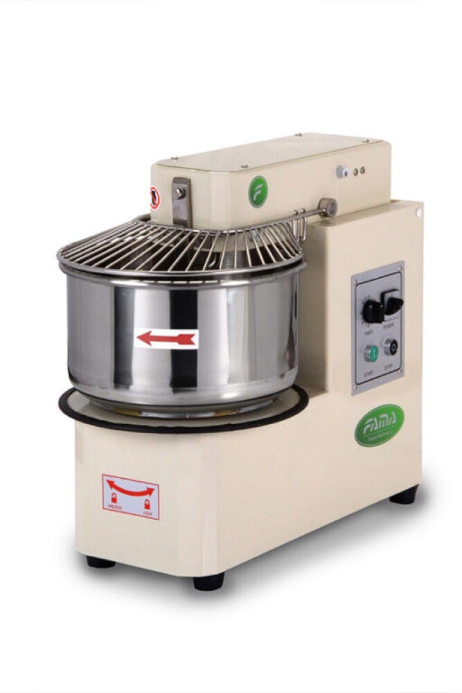 Impastatrice a spirale Fama FIA20MTM monofase - Impasto 18 kg, vasca inox 20 litri e testa sollevabile