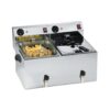 Friggitrice Elettrica da Banco Mec - Mod. FT88V - Capacità Olio 8+8 lt - Con Rubinetto di Scarico