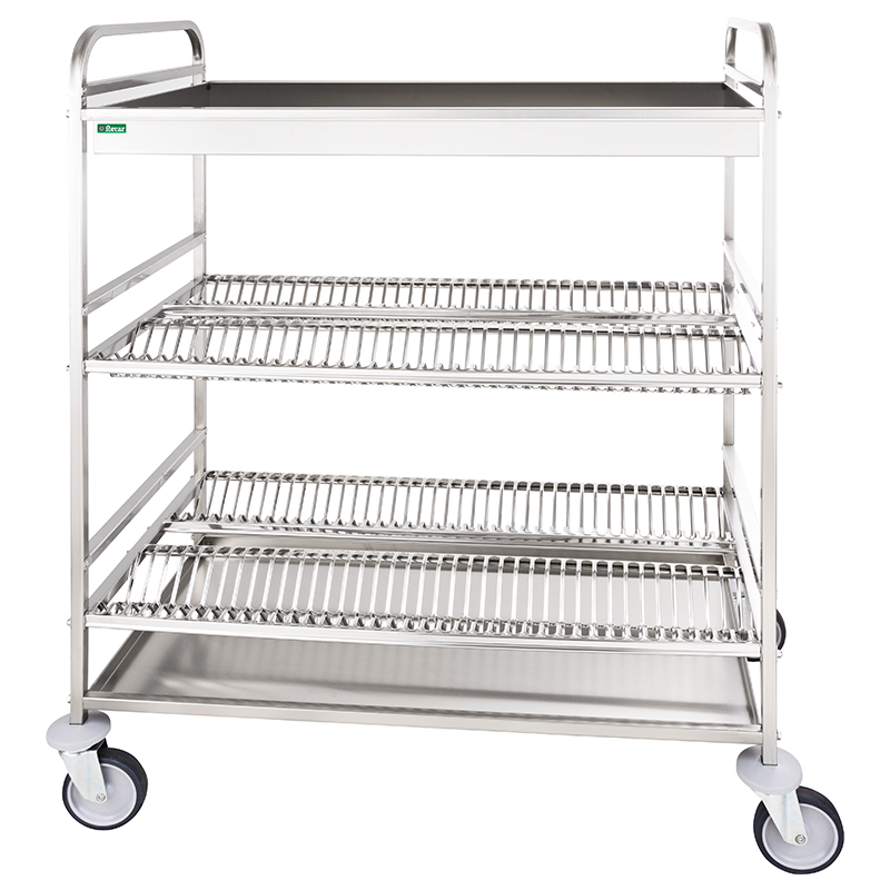 Carrello scolapiatti e bicchieri Forcar CA1400 – 2 scolapiatti e 1 scolabicchieri