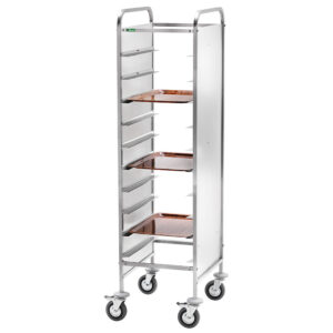 Carrello portavassoi Forcar CA1451RPI | 10 vassoi | pannelli inox | rinforzato