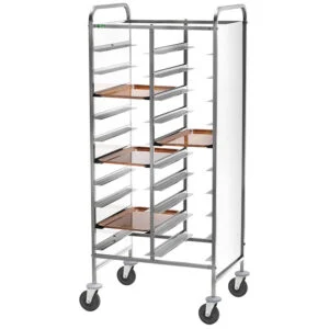 Carrello portavassoi Forcar CA1461RP | 20 vassoi | pannelli bianchi | rinforzato