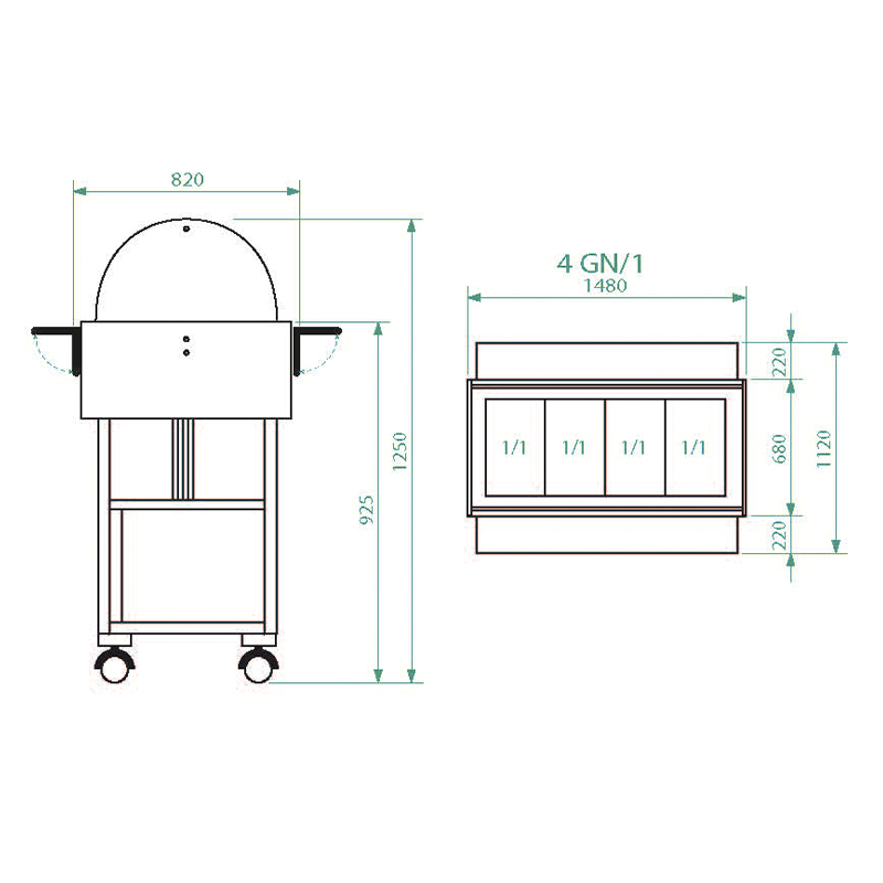 Disegno tecnico con dimensioni espositore Forcar ELR2827