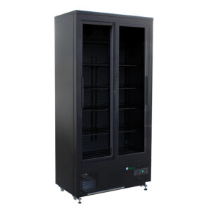 BOTTLE COOLER REFRIGERATO STATICO NERO PORTE SCORREVOLI +2+8°C