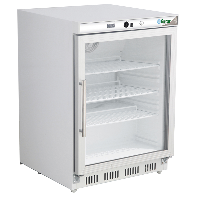 Armadio frigo statico sottobanco con porta in vetro Forcar G-ER200G | 130 L | +2/+8 °C | L60xP58,5xH85,5 cm