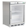 Armadio frigo statico sottobanco inox con porta in vetro Forcar G-ER200GSS | 130 L | +2/+8 °C | L60xP58,5xH85,5 cm