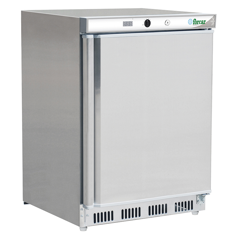 Congelatore statico sottobanco in acciaio inox Forcar G-EF200SS | 130 L | -18/-22 °C | L60xP58,5xH85,5 cm