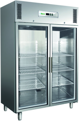 Armadio refrigerato ventilato con porta in vetro – Forcar G-GN1410TNG | 1325 L | +2/+8 °C | L148xP83xH201 cm