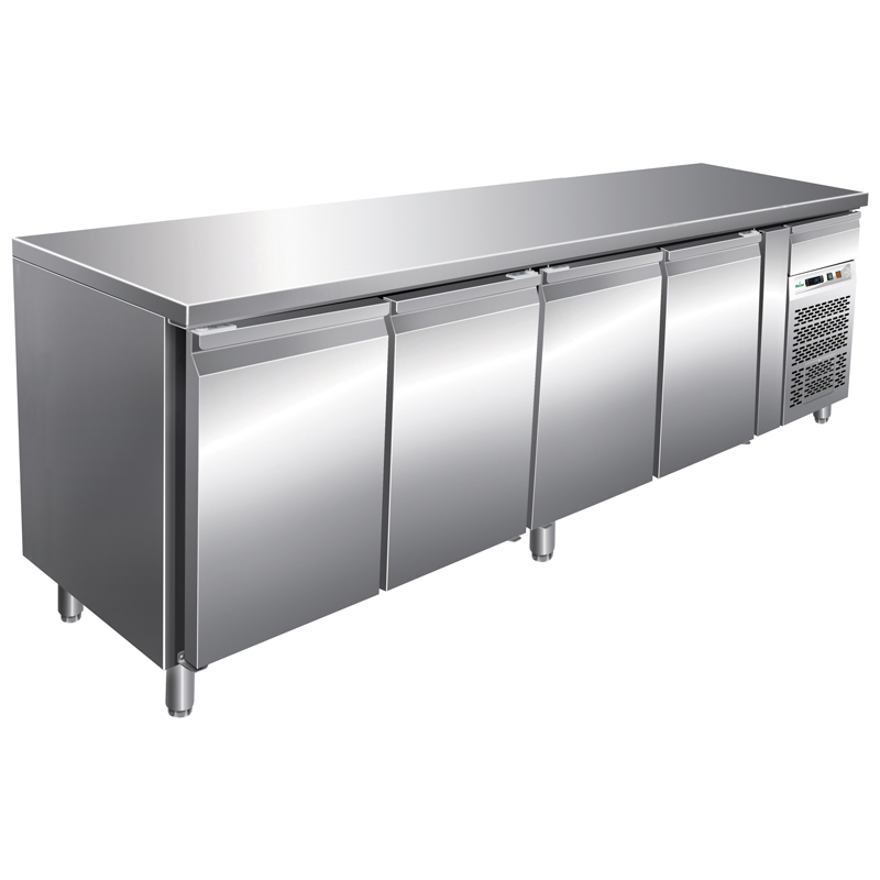 Tavolo refrigerato ventilato 4 porte – Forcar G-GN4100TN | 553 L | -2/+8 °C | L223xP70xH86 cm