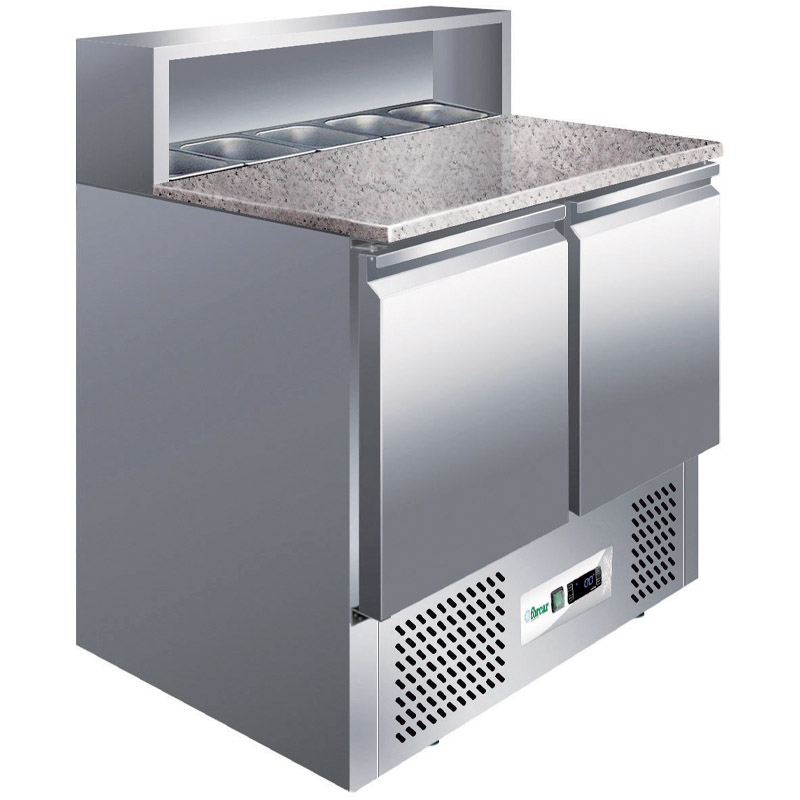 Saladette refrigerata Forcar G-PS900 | piano in granito | 288 L | +2/+8 °C | L90xP70xH110 cm