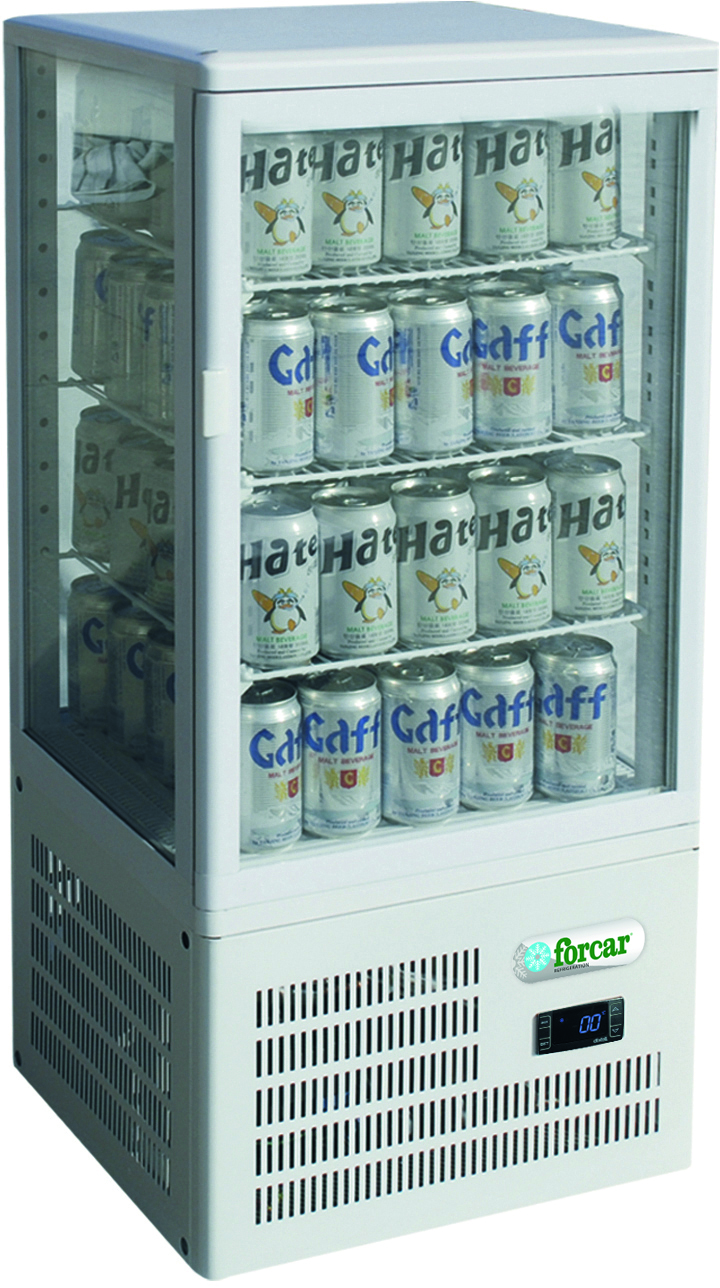 Vetrina refrigerata da banco 4 lati vetro Forcar G-TCBD68 | 68 L | ventilata +2/+8°C | 42,8x38,6x92,4 cm