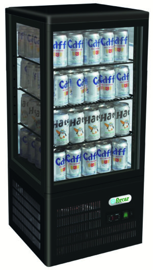 Vetrina refrigerata da banco 4 lati vetro Forcar G-TCBD68B | 68 L | ventilata +2/+8°C | 42,8x38,6x92,4 cm