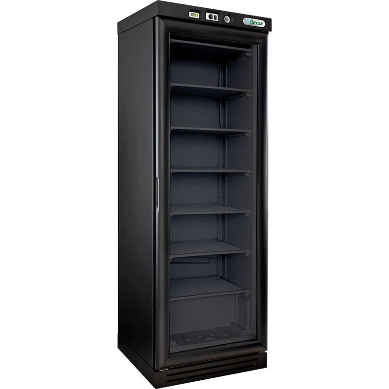 Congelatore in legno con porta vetro Forcar KL2791FCAB | Carbon, interno nero | 310 L - immagine 1