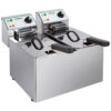 Friggitrice elettrica da banco 2 vasche 4+4 L | FIMAR FR44N | L38xP42,5/57xH32 cm | 5 kW