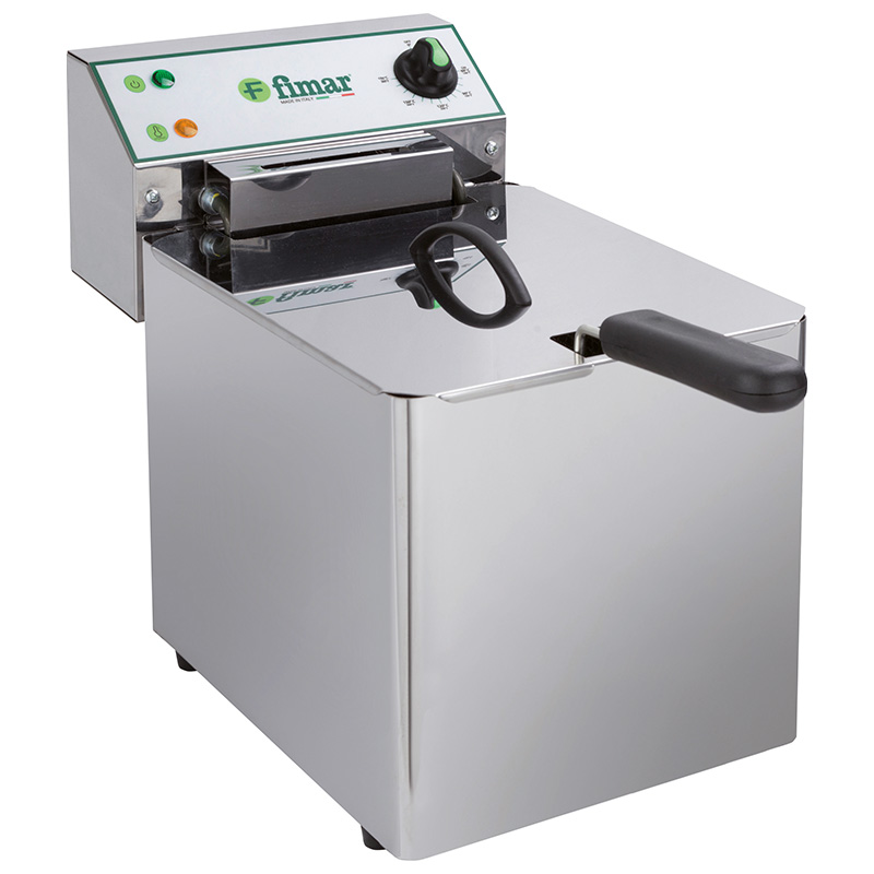 Friggitrice elettrica da banco 1 vasca 8 L | FIMAR FR8N | L26,5xP42,5/60xH36 cm | 3 kW
