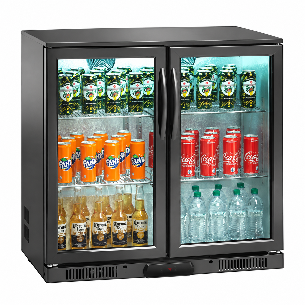 Frigo bibite retrobanco ventilato Amitek AK201BB | 180 L | 2 porte a battente | +2/+8 °C | L90xP50xL90 cm