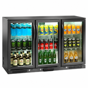Frigo bibite retrobanco ventilato Amitek AK301BB | 300 L | 3 porte a battente | +2/+8 °C | L133,5xP50xL90 cm