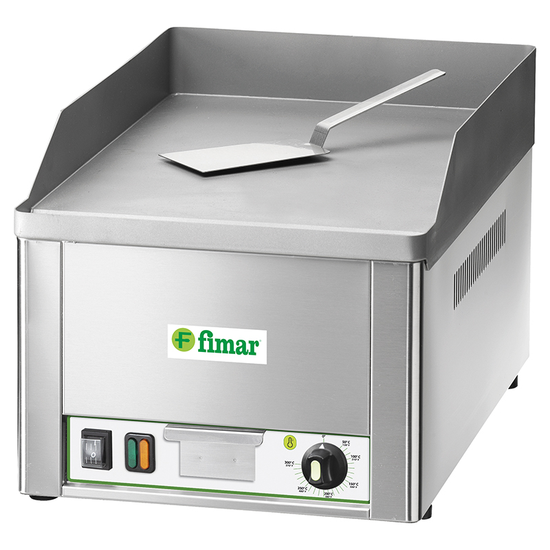 Fry top elettrico da banco, piastra liscia | FIMAR FRY1L | 33,5x57x30 cm | 3 kW