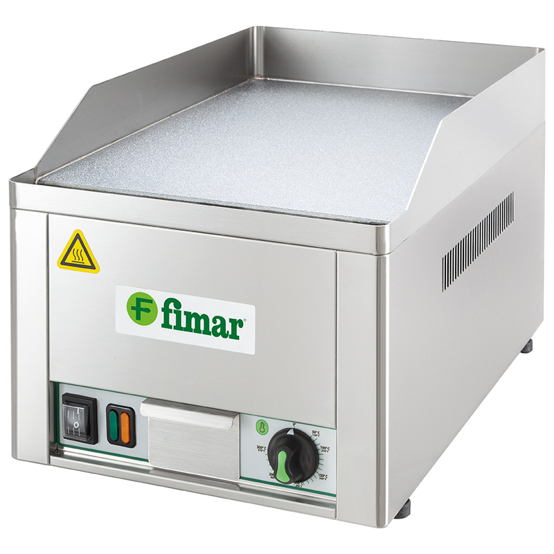 Fry top elettrico da banco, piastra liscia cromata | FIMAR FRY1LC | 33,5x57x30 cm | 3 kW