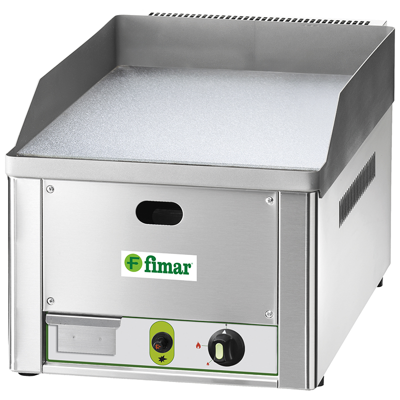 Fry top a gas da banco, piastra liscia cromata | FIMAR FRY1LMC | 35,5x60x30 cm | 4 kW