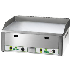 Fry top a gas da banco, piastra liscia cromata | FIMAR FRY2LMC | 66,5x60x30 cm | 8 kW