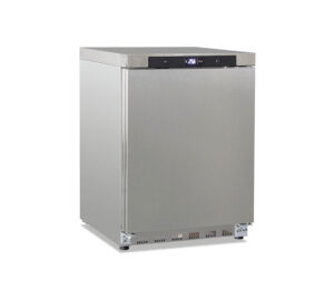 Mini frigo sottobanco statico con agitatore – Klimaitalia GN 200 TN INOX – 1 porta piena – 200 L – 0/+10 °C – 60 × 62,5 × 85 cm