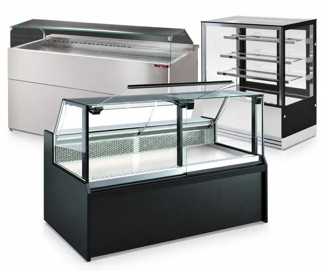 Banco vetrina refrigerato nero