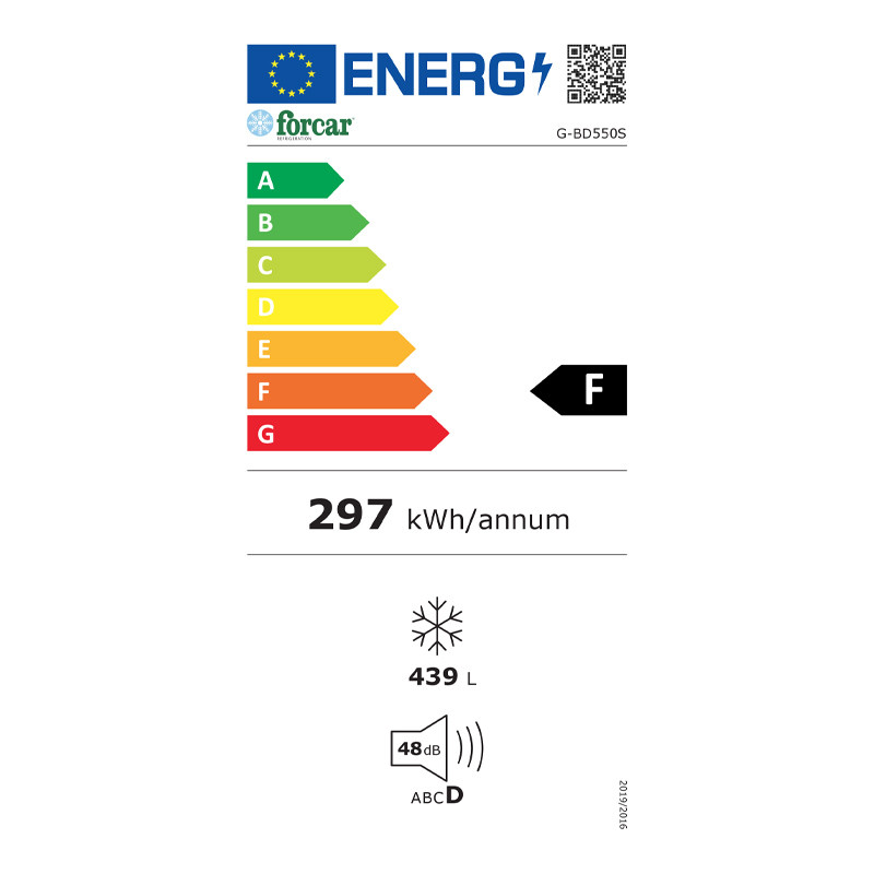 Etichetta energetica Congelatore a pozzetto Forcar G-BD550S 439 L