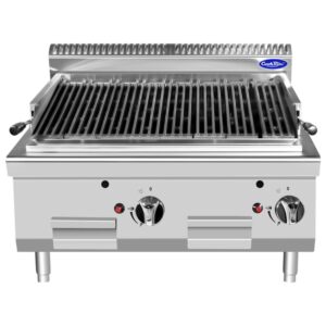 Griglia a pietra lavica a gas Atosa AT7G8CM-C – serie 70 – 14 kW – L80×P70×H54,7 cm