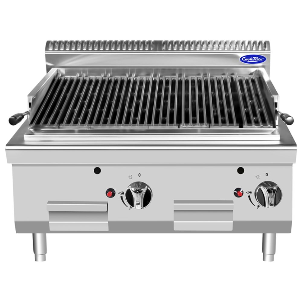 Griglia a pietra lavica a gas Atosa AT7G8CM-C – serie 70 – 14 kW – L80×P70×H54,7 cm