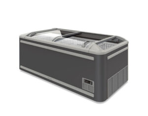 Isola congelatrice statica per surgelati con vetro curvo scorrevole – Klimaitalia ISCHIA 18 | -24/-18 °C | L 187 × P 86 × H 85 cm