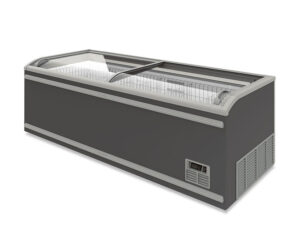 Isola congelatrice statica per surgelati con vetro curvo scorrevole – Klimaitalia ISCHIA 21 | -24/-18 °C | L 215,5 × P 86 × H 85 cm