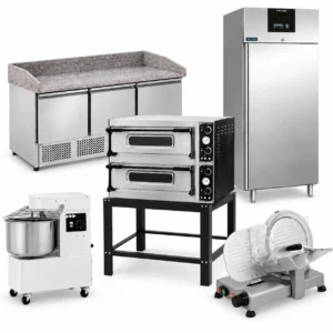 Kit pizzeria completa con sei attrezzature incluse, compreso il supporto del forno