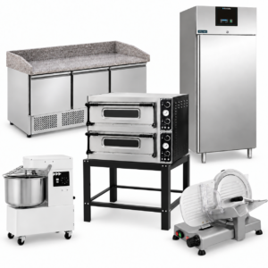 Kit pizzeria completa con sei attrezzature incluse, compreso il supporto del forno