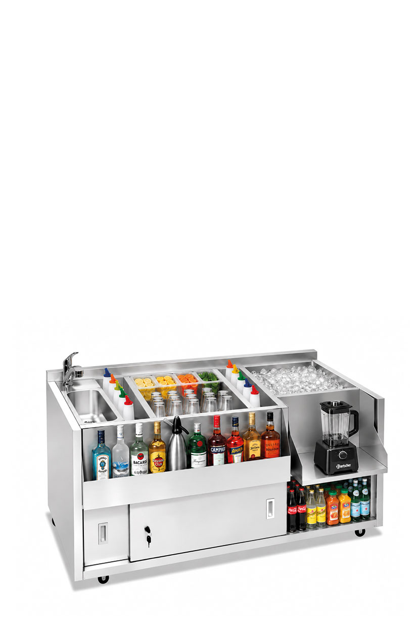 Banco cocktail Klimaitalia WHS 150 con lavello e miscelatore – 150 × 70 × 83 cm