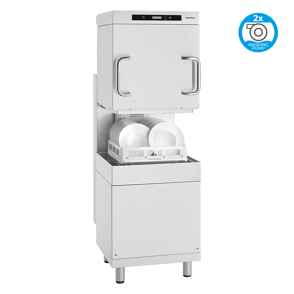 Lavastoviglie a cappotta elettronica trifase Omniwash Prestige P60 | Cesto quadrato 50x50 cm | L65xP87,3xH153,5 cm