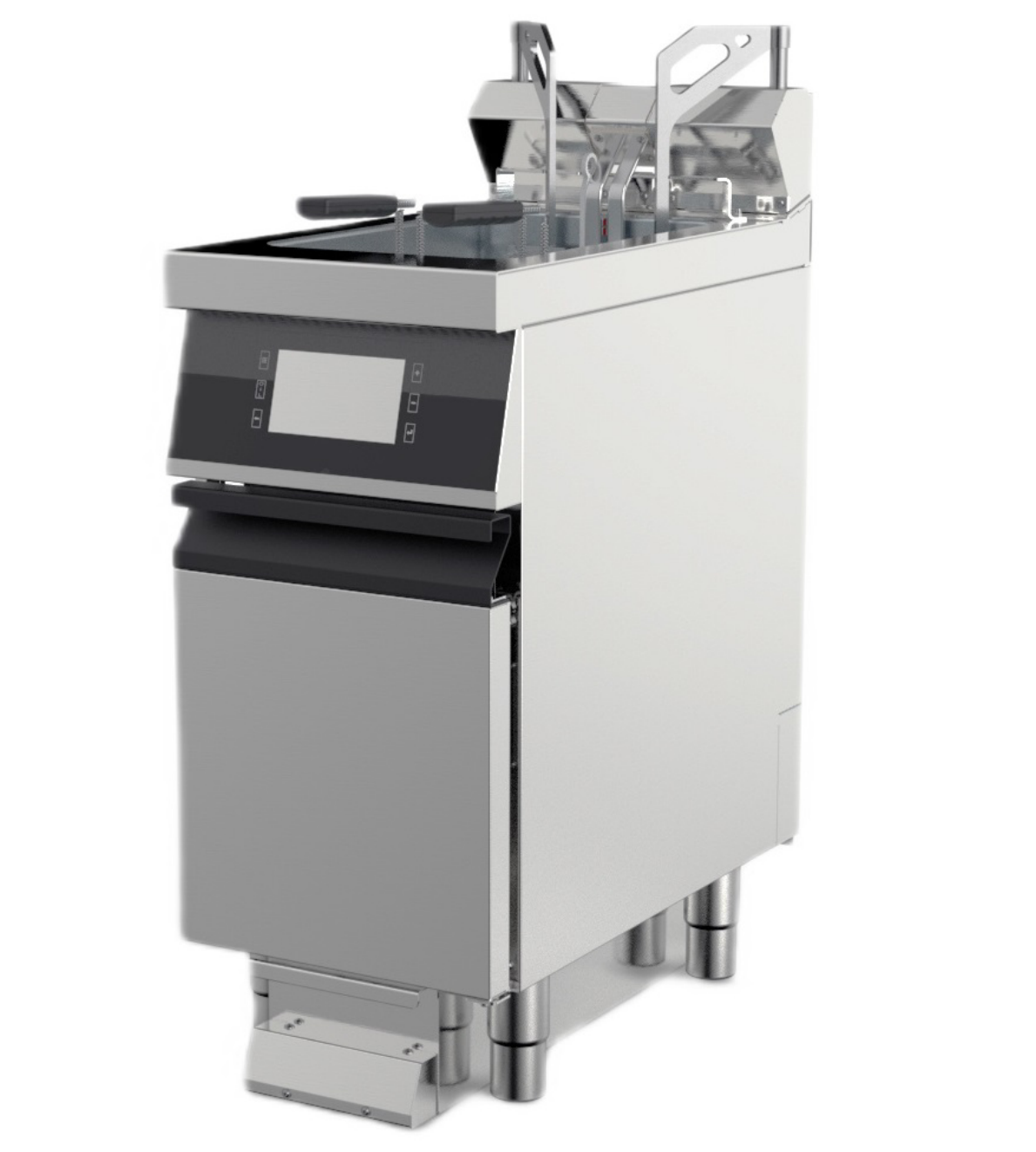 Friggitrice elettrica Superfry S 7.0 vasca a Y 20-23 L con sollevatori e filtraggio a caldo | Offcar N9FRE20HPA | L 400 × P 900 × H 900 mm | 19 kW