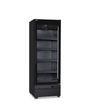 Armadio frigo murale positivo ventilato per prodotti freschi 1 porta vetro – Klimaitalia ROMA 70 TN BLK | +0/+10 °C | L 70 × P 70 × H 196,7 cm