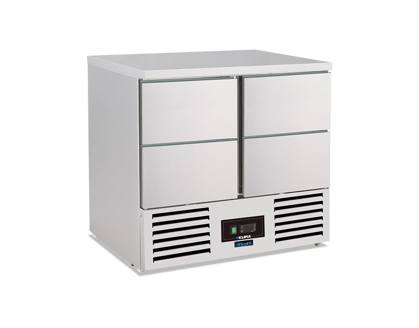 SALADETTE REFRIGERATA POSITIVA STATICA 4 CASSETTI – SF 904 CST – Temp. +2°C/+8°C – Dim. cm L90xP70xh87
