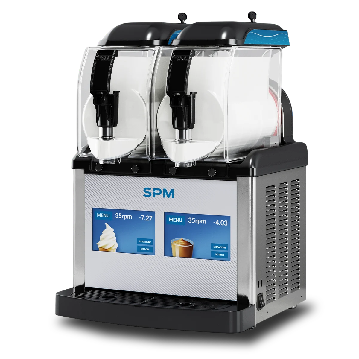 Granitore 2 vasche – Macchina per gelato soft, frozen yogurt e creme fredde – SPM Mod. GT Touch 2 – 2 × 5 litri – touch screen