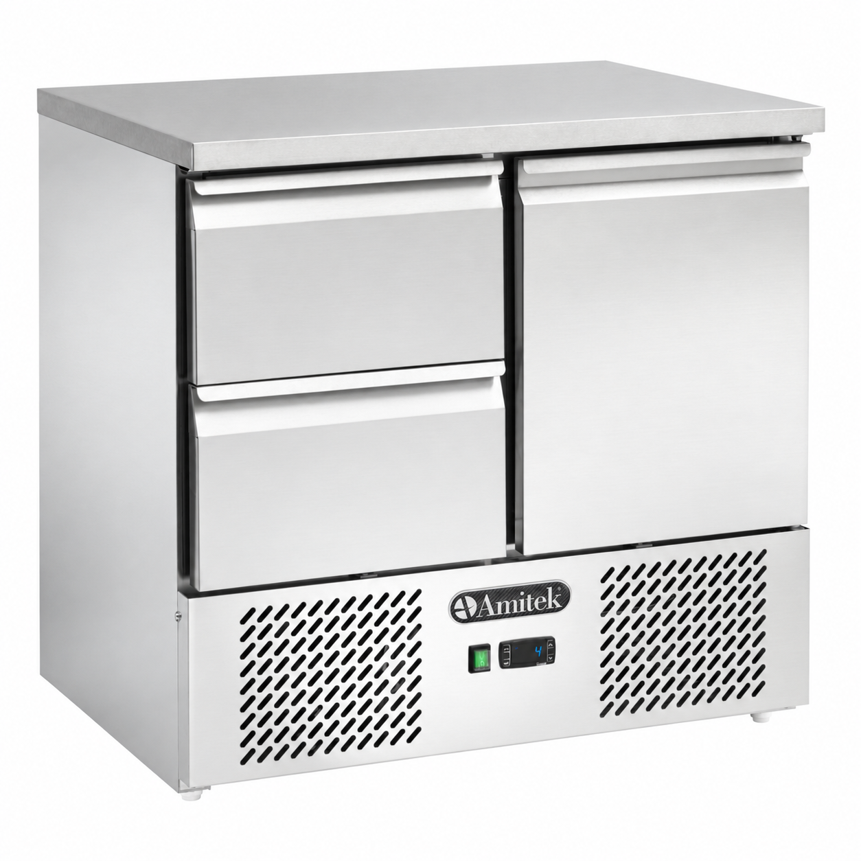 Saladette refrigerata ventilata Amitek AK921V-2D | 2 cassetti refrigerati | +2/+8 °C | L90xP70xL87,5 cm