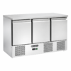 Saladette refrigerata ventilata Amitek AK923TV | 3 porte | Piano inox | +2/+8 °C | L136,5xP70xL87,5 cm