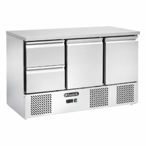 Saladette refrigerata ventilata Amitek AK923V-2D | 2 porte e 2 cassetti refrigerati | +2/+8 °C | L136,5xP70xL87,5 cm