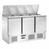 Saladette refrigerata ventilata Amitek AK923V | 3 porte | Portacondimenti integrato 4 GN1/1 | +2/+8 °C | L136,5xP70xL87 cm