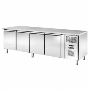Tavolo frigo ventilato per pasticceria Amitek AK4102P | 4 porte | 760 L | -2/+8 °C | L250,5xP80xL85 cm